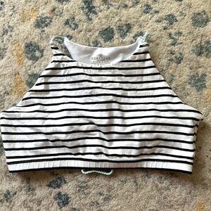 Honey it dance top, black and white stripes with an aqua color detail. EUC
